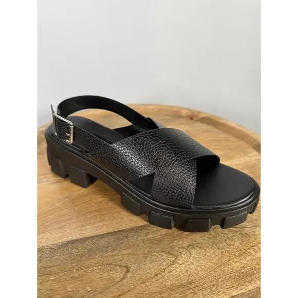 French Connection Black Chunky Platform Sandals Women’s US Size 8.5 NWB - Picture 8 of 12